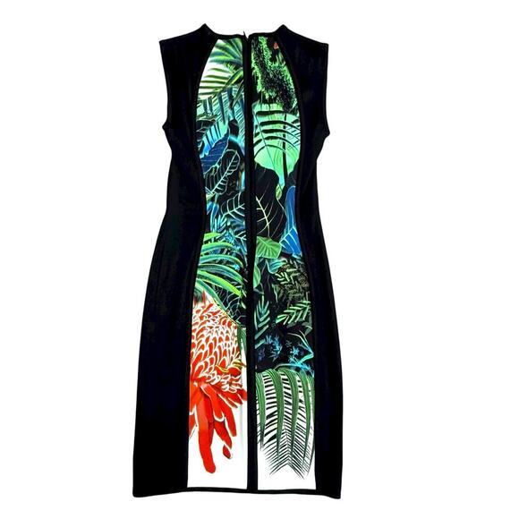 Roberto Cavalli Black Tropical Printed Sleeveless Sheath Dress Size 6 - Picture 10 of 11